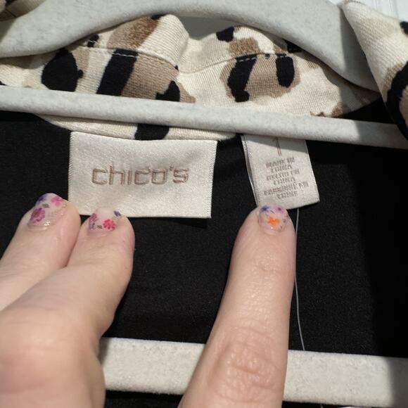 Chicos Cheetah Print Moto Jacket NEW Size Medium - Picture 5 of 7